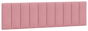 Estrutura de cama c/ luzes LED 180x200 cm veludo rosa