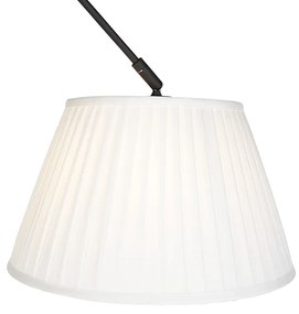 Candeeiro de suspensão com abajur plissado 35cm creme - Blitz I preto Clássico / Antigo