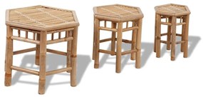 vidaXL Bancos de jardim 3 pcs bambu