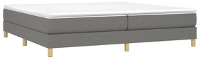 Estrutura de cama sem colchão 200x200 cm tecido cinzento-escuro