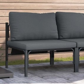 vidaXL Móveis para Exterior com almofada com travesseiro Antracite Aço