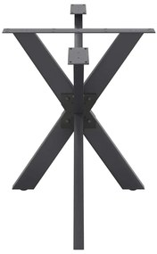 Pé de mesa de jantar em formato de aranha, antracite, 120x68x(72-73) c