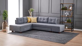 Sofá-Cama de Canto Manama – Cinzento – 280x85x206 cm