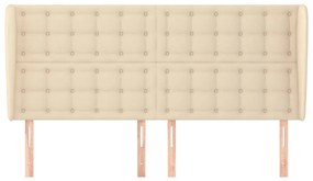 Cabeceira de cama c/ abas tecido 203x23x118/128 cm creme