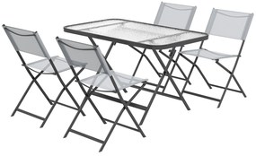 Conjunto de Refeição Mesa e 4 Cadeiras Dobráveis Conjunto de Refeição
