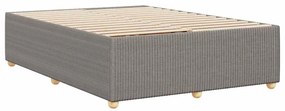 Cama sem colchão 160x200 cm tecido castanho-acinzentado