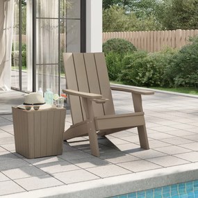vidaXL Cadeira de jardim Adirondack polipropileno castanho-claro