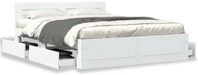 Estrutura cama c/ cabeceira 150x200 cm derivados madeira branco