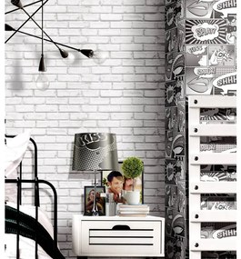 425320 Noordwand Urban Friends & Coffee Papel de parede tijolos cinzento e branco