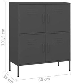 Armário de arrumação aço 80x35x101,5 cm antracite