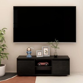 Móvel de TV 110x30x40 cm madeira de pinho maciça preto