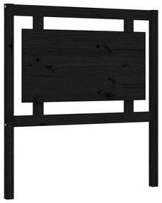 Estrutura de cama com cabeceira 100x200 cm madeira maciça preto