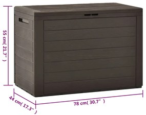 Caixa de arrumação de jardim 78x44x55 cm castanho