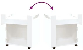 Trólei de secretária 60x45x60 cm derivados de madeira branco