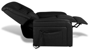 Poltrona de TV reclinável em couro artificial preto
