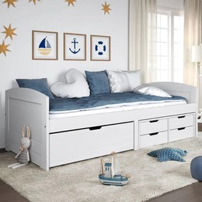 Estrutura de Cama Agata com 5 Gavetas - 90x200cm - Branco - Design Nat