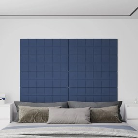 vidaXL Painel de parede 12 pcs 90x30 cm tecido 3,24 m² azul