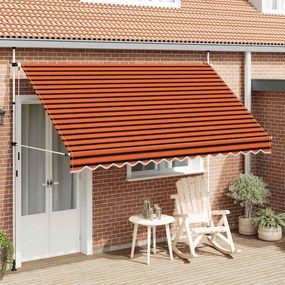 Toldo retrátil manual 350 cm laranja e castanho