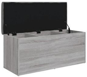 Banco arrumação 102x42x45 cm derivados madeira cinzento sonoma