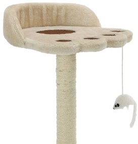 Árvore p/ gatos c/postes arranhadores sisal 40 cm bege/castanho