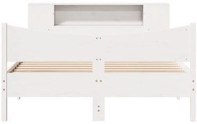 Cama sem colchão 120x200 cm madeira de pinho maciça branco