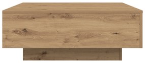 Mesa de Centro vidaXL com Luzes de LED Carvalho Artesanal 80x80x31 cm