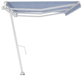 Toldo automático independente 600x350 cm azul e branco