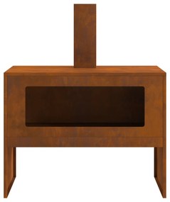 Fogueira com Chaminé 80x50x96 cm Aço Envelhecido