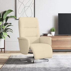 vidaXL Cadeira reclinável com apoio de pés tecido creme