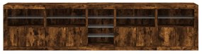 Aparador com luzes LED 283x37x67 cm carvalho fumado