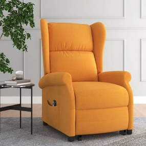 vidaXL Poltrona elevatória tecido amarelo-claro