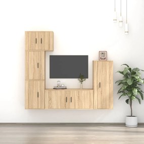 vidaXL Conjunto móveis de TV 5 pcs madeira processada carvalho sonoma