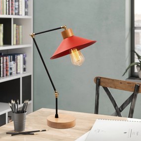 Candeeiro de Mesa Manavgat – Vermelho – 24 cm de Diâmetro, 52 cm de Al