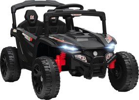 AIYAPLAY Carro Elétrico Infantil 12V com 2 Motores Suspensão Traseira Faróis Música 88x57,5x55,5 cm Preto | Aosom Portugal