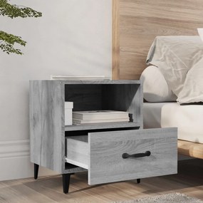 Mesa de cabeceira derivados de madeira cinzento sonoma