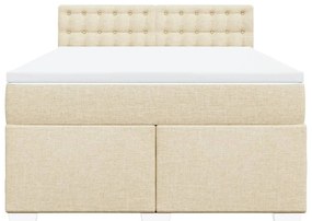 Cama com molas/colchão 160x200 cm tecido cor creme