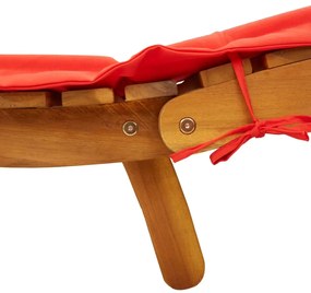 Espreguiçadeiras com almofadões 2 pcs acácia maciça vermelho