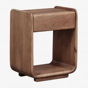 Pack De 2 Mesas De Cabeceira Com Gaveta 40x30 Cm Em Madeira Tinsley Castanho-acácia Escuro - Sklum