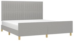 Estrutura de cama sem colchão 180x200 cm tecido cinzento-claro