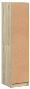 Aparador alto c/ porta de vidro 35x37x142 cm carvalho sonoma