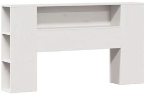 Cama com estante sem colchão 120x200 cm pinho maciço branco