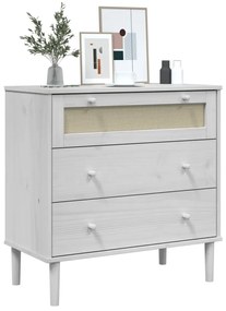 Armário de gavetas SENJA 80x40x80 cm pinho maciço branco