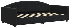 Sofá-cama com colchão 90x190 cm veludo preto