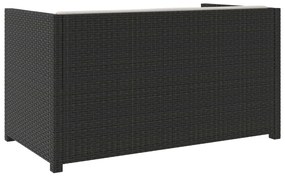 5 pcs conjunto lounge de jardim c/ almofadões vime PE preto