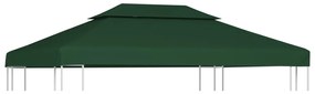 Cobertura de substituição p/ gazebo 310 g/m² verde 3x4 m