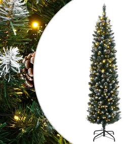 Árvore de Natal artificial fina com 300 luzes LED 180 cm
