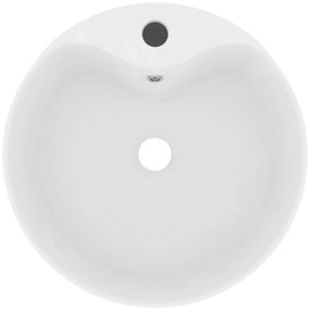 Lavatório com extravasamento 36x13 cm cerâmica branco mate