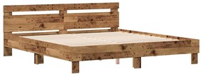 Estrutura da Cama com cabeceira Madeira Antiga 180 x 200 cm