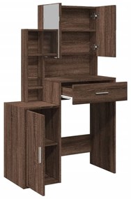 Toucador com armário 80x35x132 cm cor carvalho castanho
