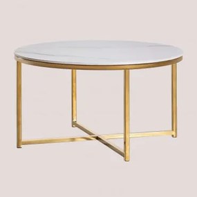 Mesa De Centro Em Aço Inoxidável Azuara Dourado - Sklum